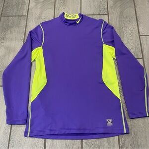 Nike Pro Combat Shirt Mens L Dri-Fit Max Fitted Hyperwarm Long Sleeve Purple